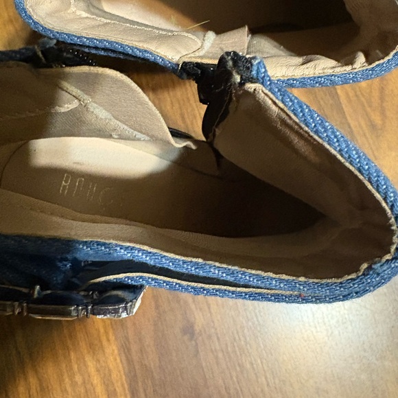 Rouge Helium Blue Denim Ankle Boots with Buckle size 10 - Picture 5 of 6